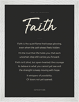 Faith Word of Intention Framed print 30x40 cm / 12x16″ White frame Carbon paper