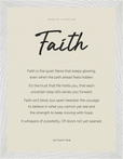 Faith Word of Intention Framed print 30x40 cm / 12x16″ White frame Linen paper