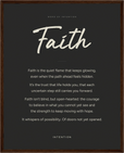 Faith Word of Intention Framed print 40x50 cm / 16x20″ Dark wood frame Carbon paper
