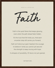 Faith Word of Intention Framed print 40x50 cm / 16x20″ Dark wood frame Linen paper