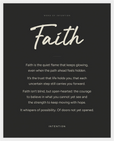 Faith Word of Intention Framed print 40x50 cm / 16x20″ White frame Carbon paper
