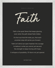 Faith Word of Intention Framed print 40x50 cm / 16x20″ White frame Carbon paper