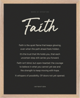 Faith Word of Intention Framed print 40x50 cm / 16x20″ Wood frame Carbon paper