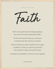 Faith Word of Intention Framed print 40x50 cm / 16x20″ Wood frame Linen paper