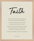 Faith Word of Intention Framed print 40x50 cm / 16x20″ Wood frame Linen paper