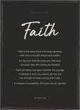 Faith Word of Intention Framed print 50x70 cm / 20x28″ Black frame Carbon paper