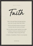 Faith Word of Intention Framed print 50x70 cm / 20x28″ Black frame Linen paper