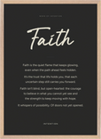 Faith Word of Intention Framed print 50x70 cm / 20x28″ Wood frame Carbon paper