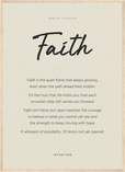 Faith Word of Intention Framed print 50x70 cm / 20x28″ Wood frame Linen paper