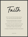 Faith Word of Intention Framed print 60x80 cm / 24x32″ Black frame Linen paper