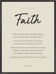 Faith Word of Intention Framed print 60x80 cm / 24x32″ Black frame Linen paper