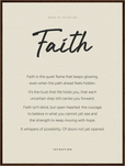 Faith Word of Intention Framed print 60x80 cm / 24x32″ Dark wood frame Linen paper