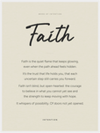 Faith Word of Intention Framed print 60x80 cm / 24x32″ White frame Linen paper