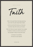 Faith Word of Intention Framed print 70x100 cm / 28x40″ Black frame Linen paper