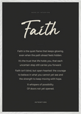 Faith Word of Intention Framed print 70x100 cm / 28x40″ White frame Carbon paper