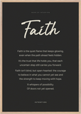 Faith Word of Intention Framed print 70x100 cm / 28x40″ Wood frame Carbon paper