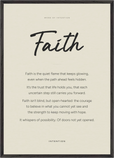 Faith Word of Intention Framed print A1 (59.4 x 84.1 cm) Black frame Linen paper