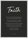 Faith Word of Intention Framed print A1 (59.4 x 84.1 cm) White frame Carbon paper