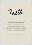 Faith Word of Intention Framed print A1 (59.4 x 84.1 cm) White frame Linen paper
