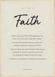Faith Word of Intention Framed print A1 (59.4 x 84.1 cm) Wood frame Linen paper