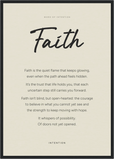Faith Word of Intention Framed print A2 (42 x 59.4 cm) Black frame Linen paper