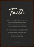 Faith Word of Intention Framed print A2 (42 x 59.4 cm) Dark wood frame Carbon paper