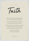 Faith Word of Intention Framed print A2 (42 x 59.4 cm) White frame Linen paper