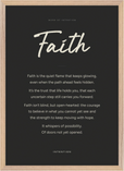 Faith Word of Intention Framed print A2 (42 x 59.4 cm) Wood frame Carbon paper