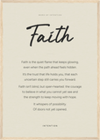 Faith Word of Intention Framed print A2 (42 x 59.4 cm) Wood frame Linen paper
