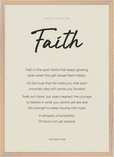 Faith Word of Intention Framed print A2 (42 x 59.4 cm) Wood frame Linen paper