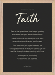 Faith Word of Intention Framed print A3 (29.7 x 42 cm) Wood frame Carbon paper