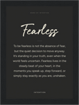 Fearless Word of Intention Framed print 13x18 cm / 5x7″ Black frame Carbon paper