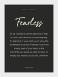 Fearless Word of Intention Framed print 13x18 cm / 5x7″ White frame Carbon paper