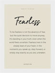 Fearless Word of Intention Framed print 13x18 cm / 5x7″ White frame Linen paper