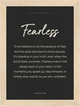 Fearless Word of Intention Framed print 13x18 cm / 5x7″ Wood frame Carbon paper