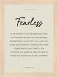 Fearless Word of Intention Framed print 13x18 cm / 5x7″ Wood frame Linen paper