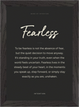 Fearless Word of Intention Framed print 21x29.7 cm / 8x12" Black frame Carbon paper