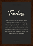 Fearless Word of Intention Framed print 21x29.7 cm / 8x12" Dark wood frame Carbon paper
