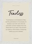 Fearless Word of Intention Framed print 21x29.7 cm / 8x12" White frame Linen paper