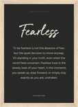 Fearless Word of Intention Framed print 21x29.7 cm / 8x12" Wood frame Carbon paper