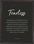Fearless Word of Intention Framed print 30x40 cm / 12x16″ Black frame Carbon paper