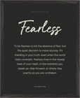 Fearless Word of Intention Framed print 40x50 cm / 16x20″ Black frame Carbon paper