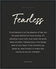 Fearless Word of Intention Framed print 40x50 cm / 16x20″ Black frame Carbon paper