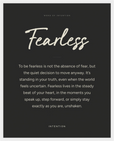 Fearless Word of Intention Framed print 40x50 cm / 16x20″ White frame Carbon paper