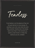 Fearless Word of Intention Framed print 50x70 cm / 20x28″ Black frame Carbon paper