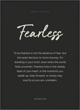 Fearless Word of Intention Framed print 50x70 cm / 20x28″ Black frame Carbon paper