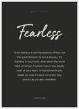 Fearless Word of Intention Framed print 50x70 cm / 20x28″ White frame Carbon paper