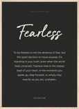 Fearless Word of Intention Framed print 50x70 cm / 20x28″ Wood frame Carbon paper
