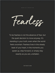 Fearless Word of Intention Framed print 60x80 cm / 24x32″ Black frame Carbon paper