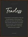 Fearless Word of Intention Framed print 60x80 cm / 24x32″ Dark wood frame Carbon paper